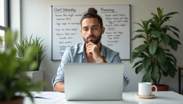 A small business owner considering client onboarding processes
