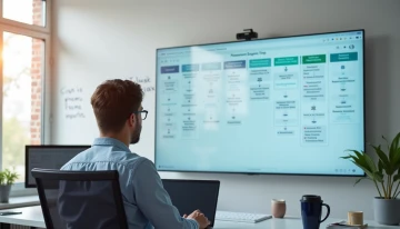 Small business owner reviewing AI automation processes