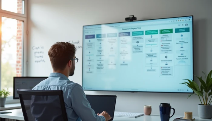 Small business owner reviewing AI automation processes